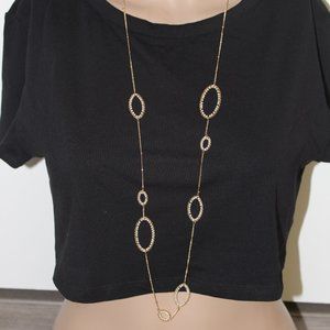 Beaded Oval Station Neklace Boho Long New without Tags 36" long